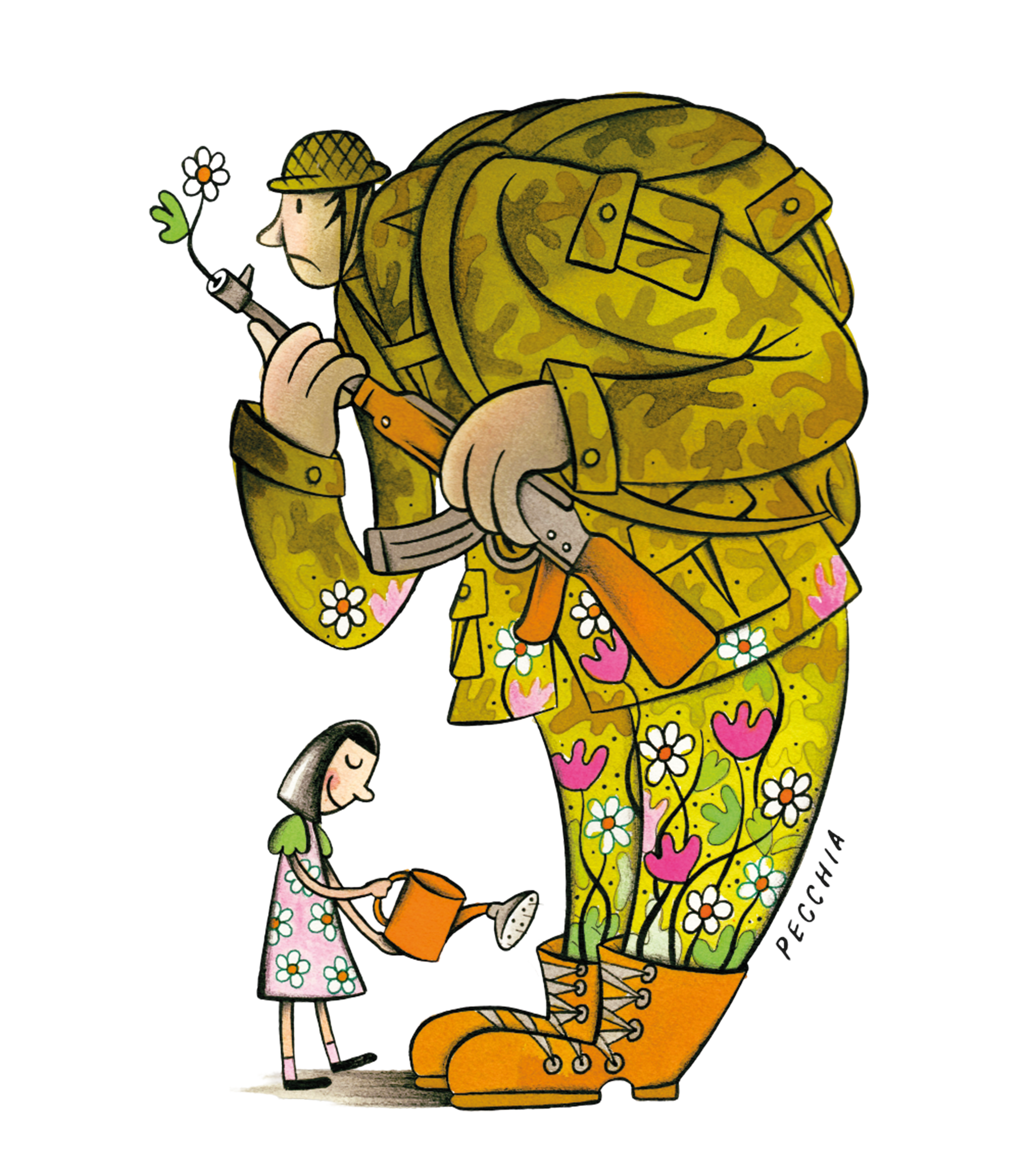 Make flowers not war - T-shirt by Andre Pecchia