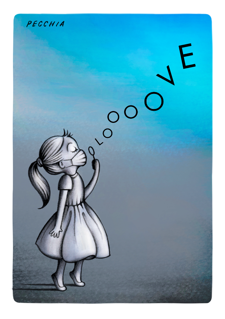 Girl Bubble - Mug by Andrea Pecchia