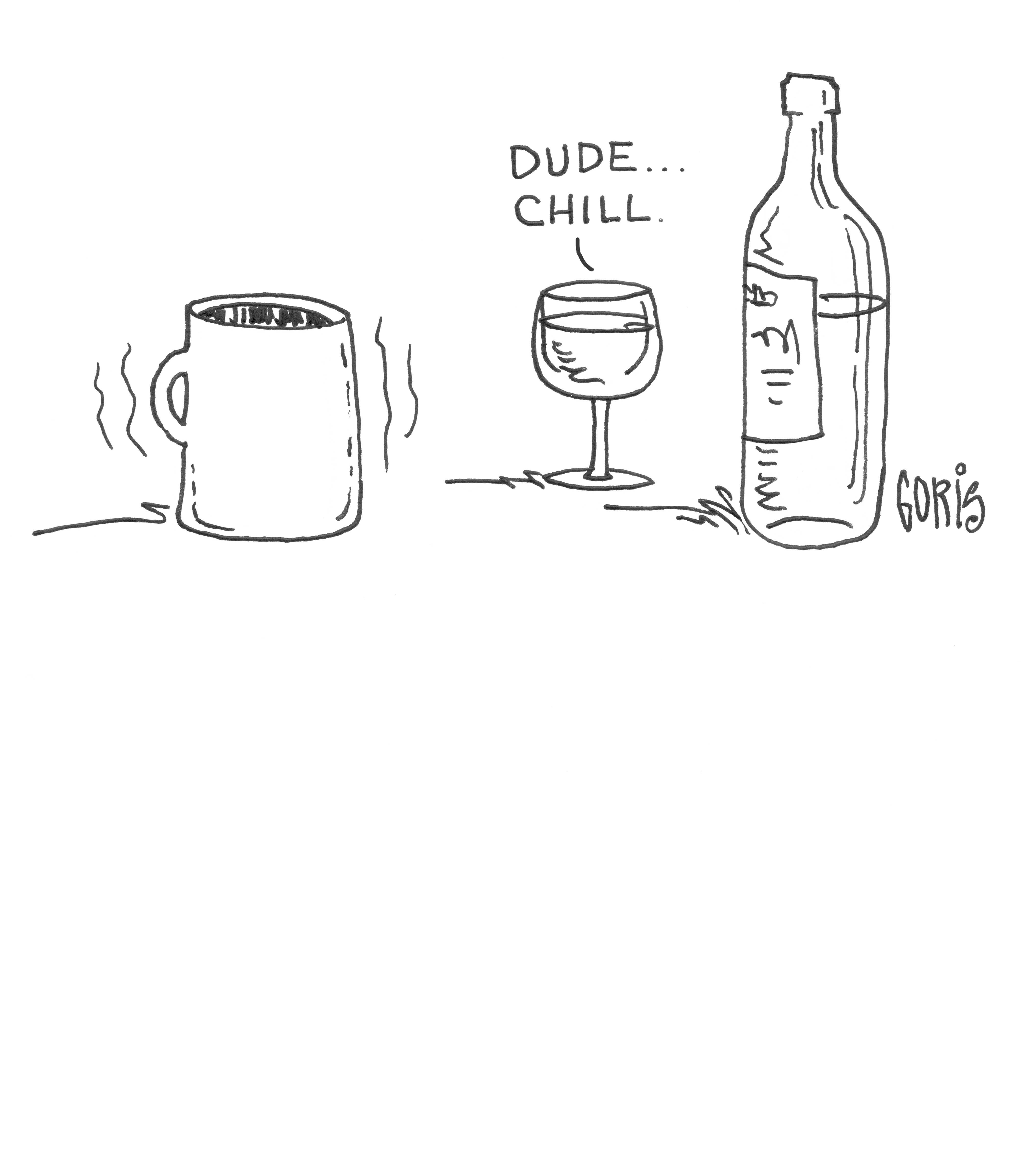 Coffee & Wine - Hoodie by Dennis Goris