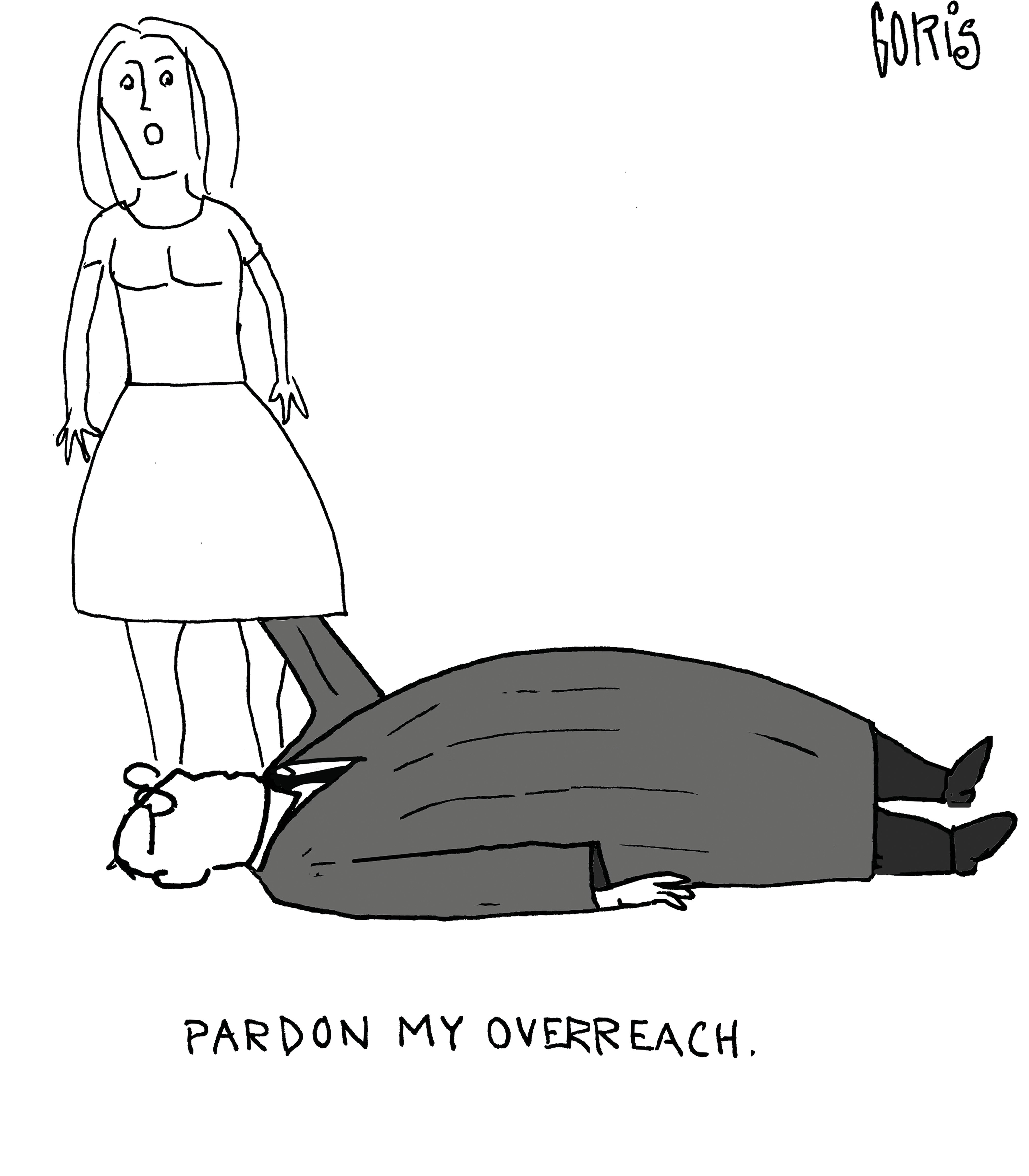 Judge Grabbing skirt- T-shirt by Dennis Goris