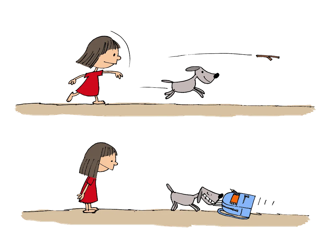 A girl and a dog