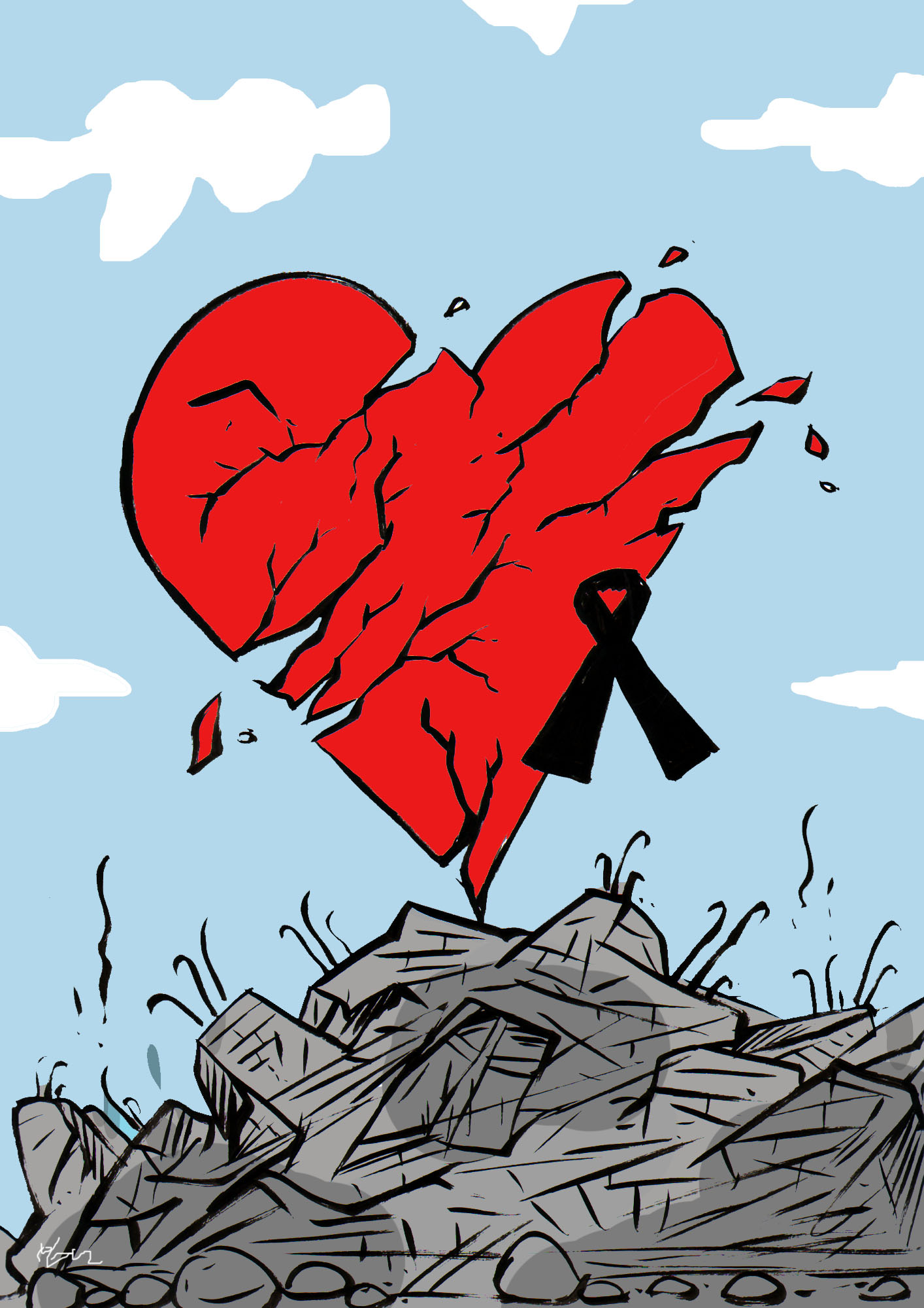 Broken Heart- Hoodie by Oguz Gurel