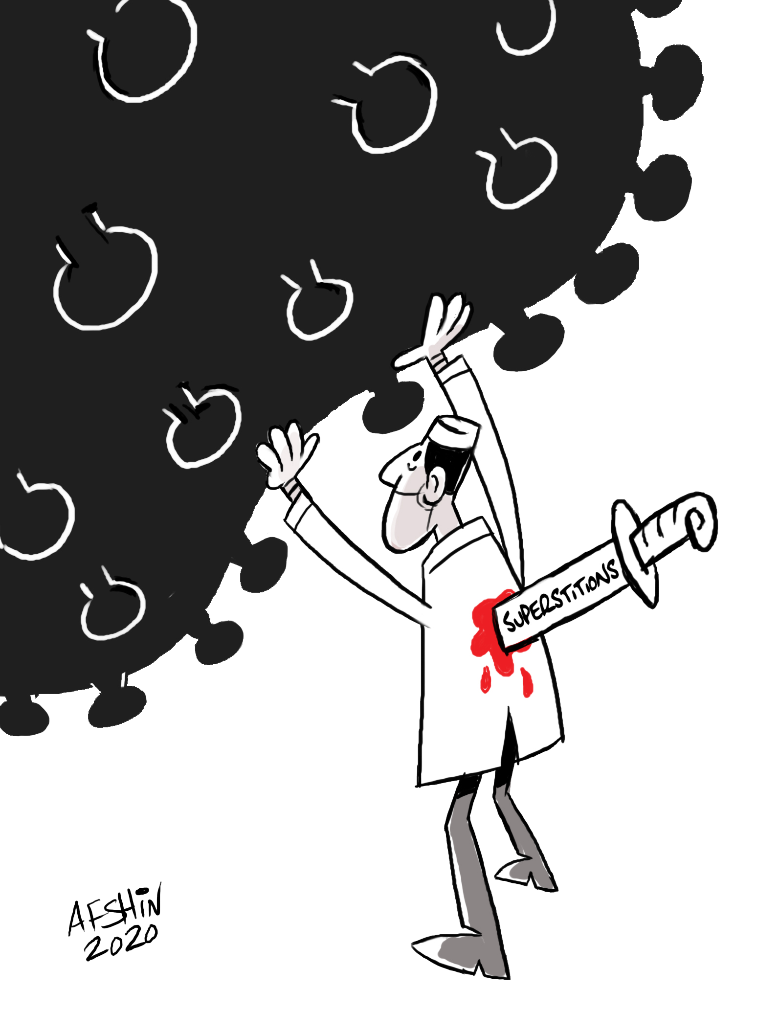 Corona - T Shirt by Afshin Sabouki