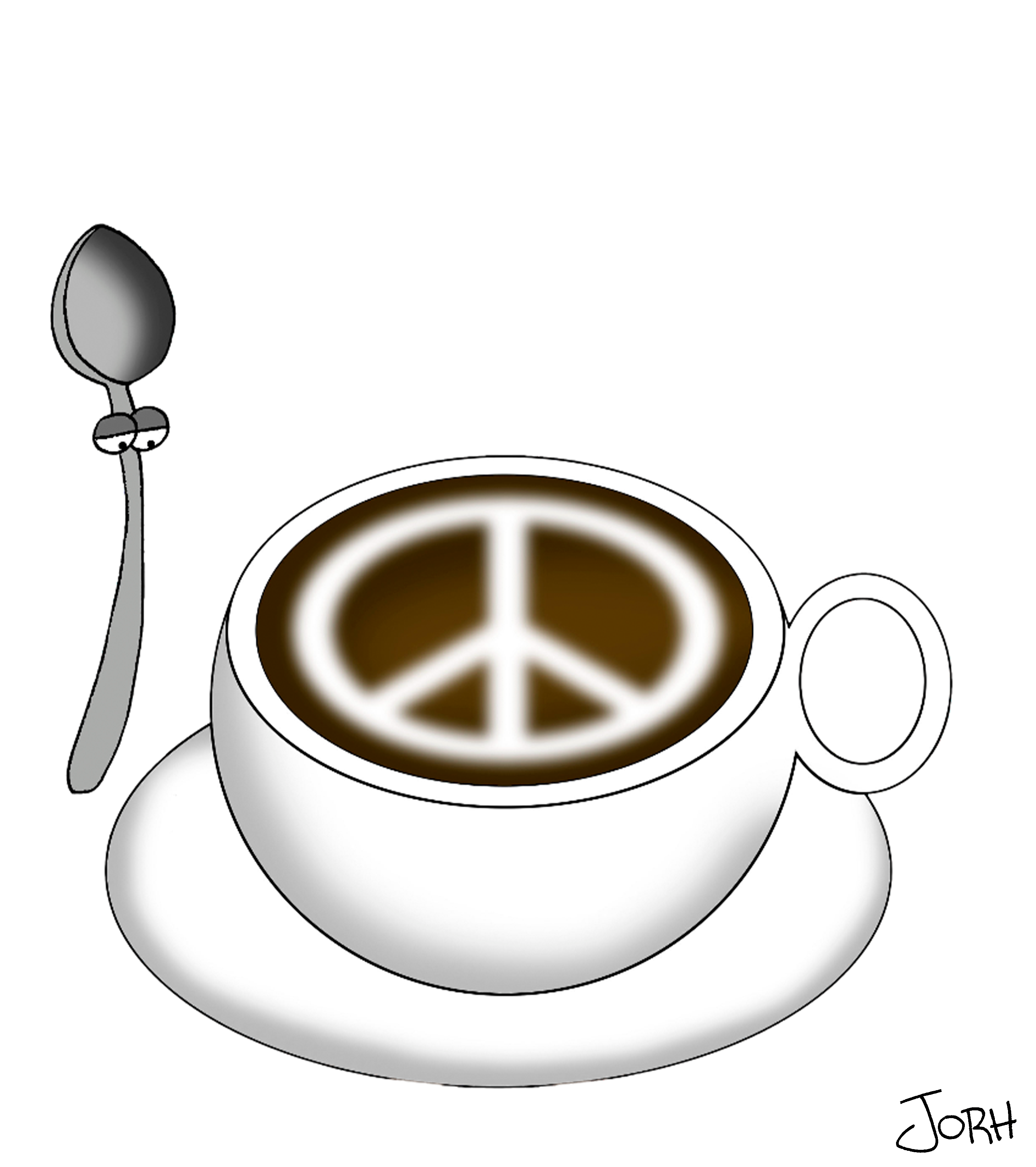 Coffee & Peace - Mug by Jorge Luis "Johr" Lepera