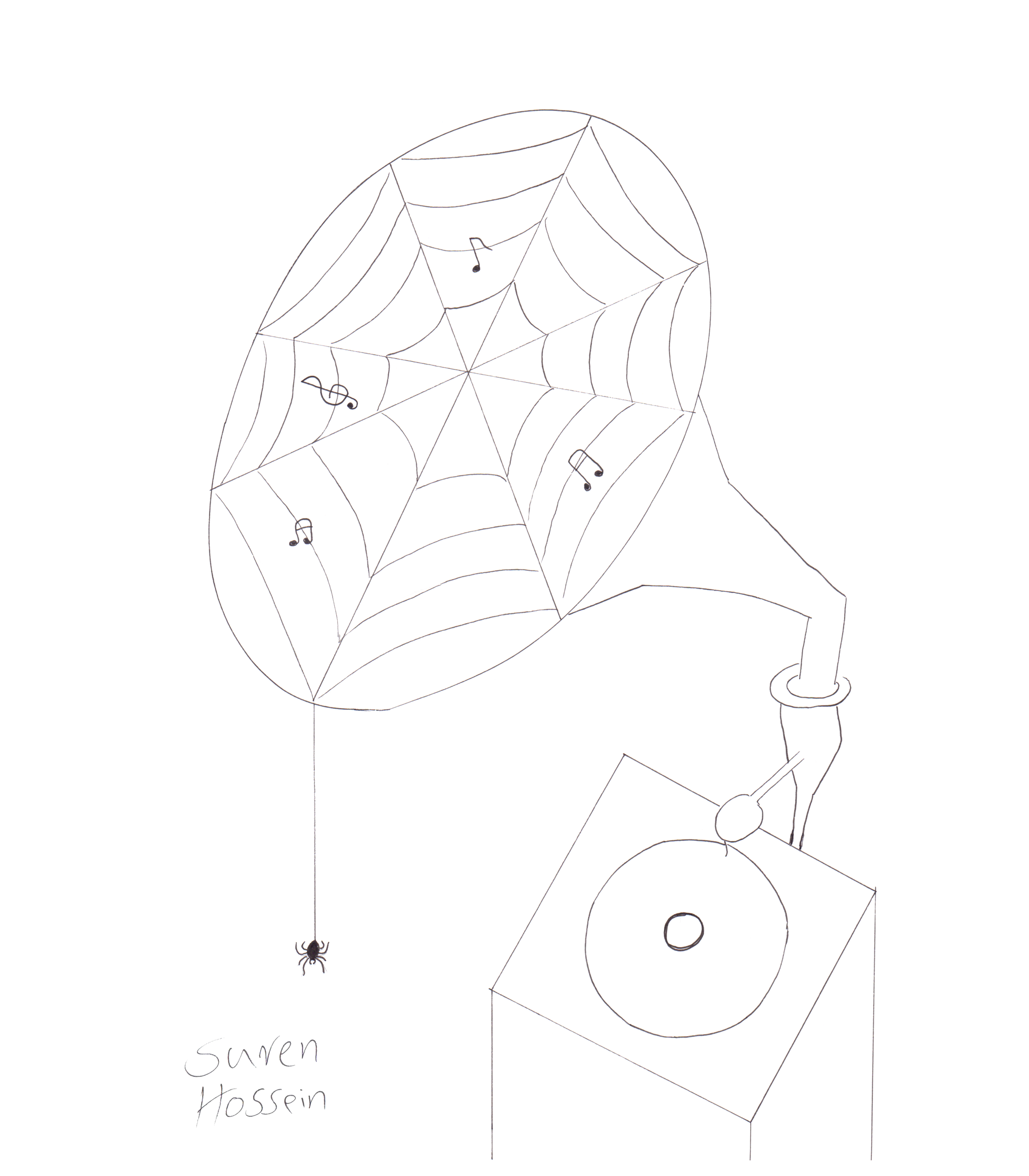 Music & Spiders - T-shirt by Suren Hossein