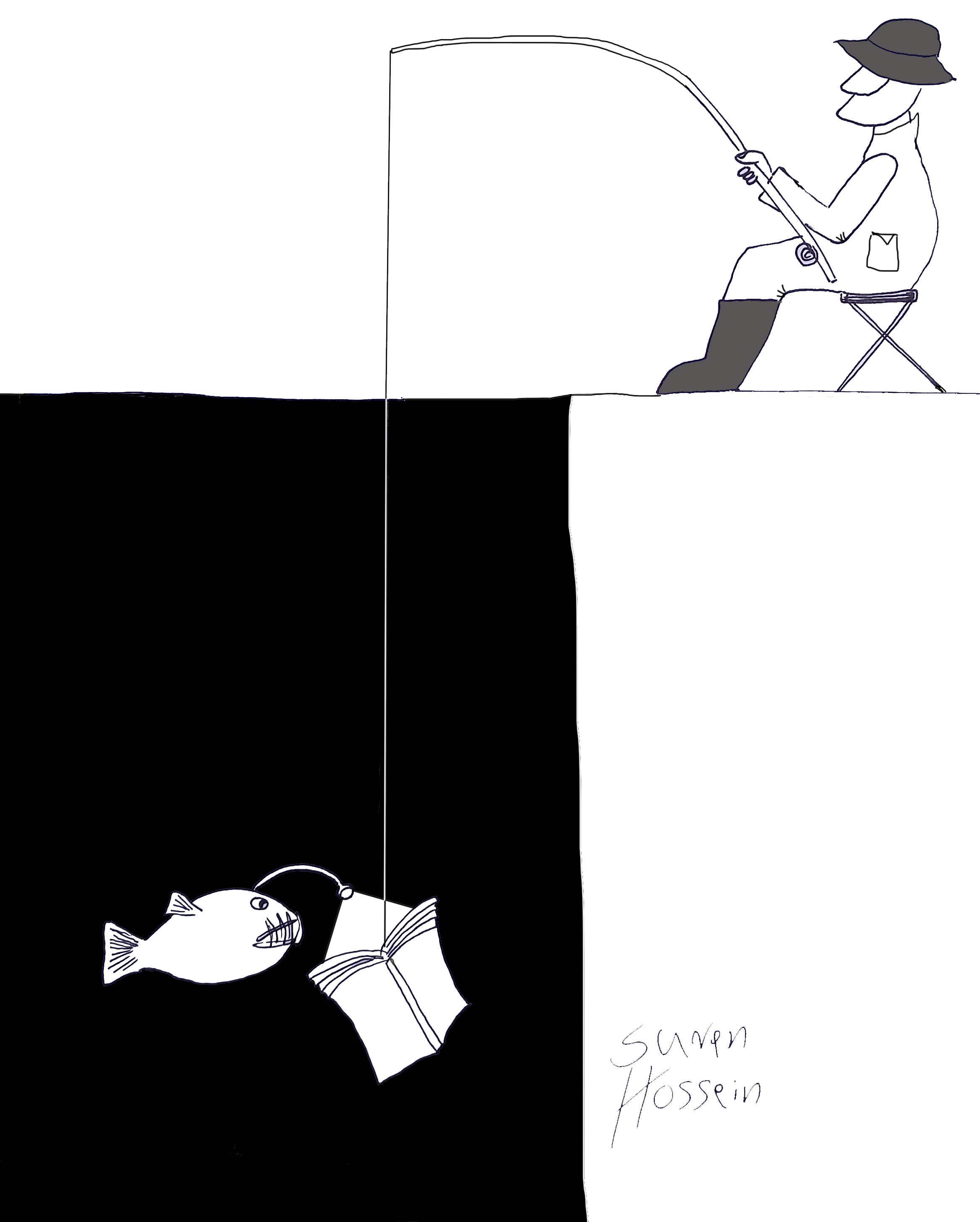 Fishing - T-Shirt by Suren Hossein