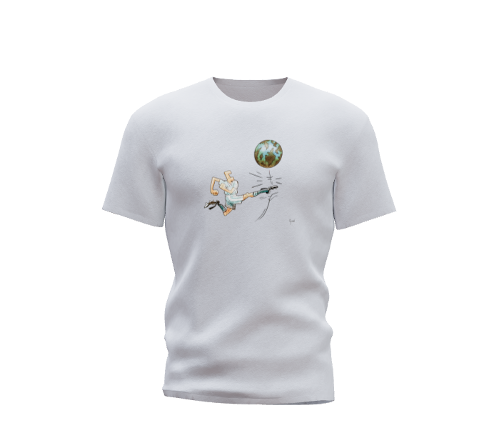 Earth & Soccer- T-Shirt by Hossein Naghib