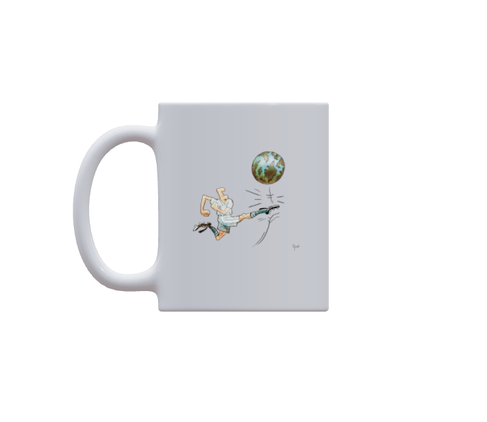 Earth & Soccer- Mug by Hossein Naghib