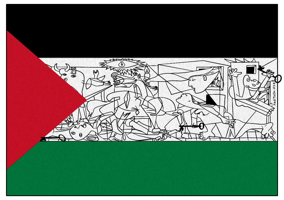 Free Palestine- Sweatshirt by Fadi  "FadiToon" Abou Hassan