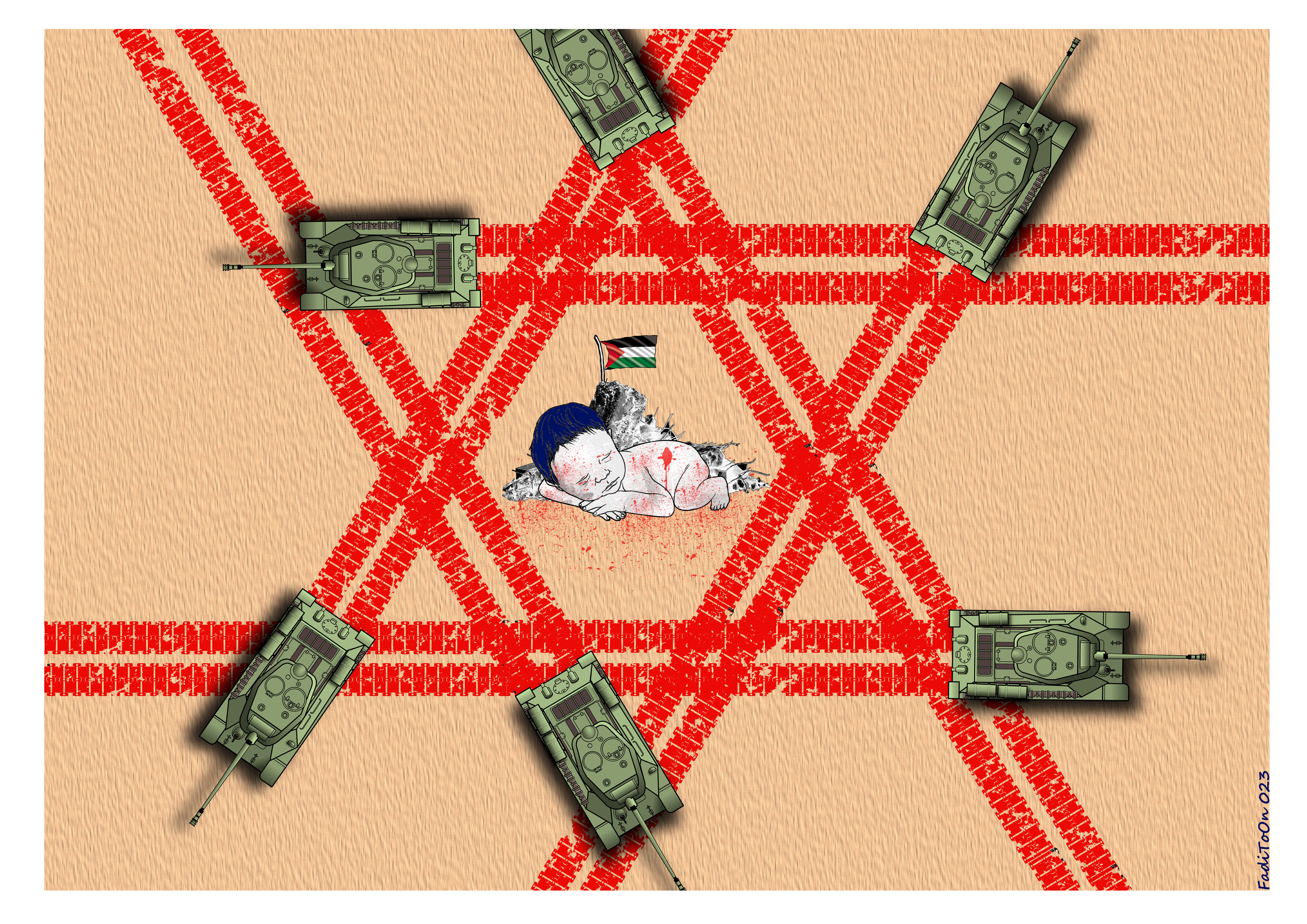 Gaza - Mug by Fadi "FadiToon" Abou Hassan