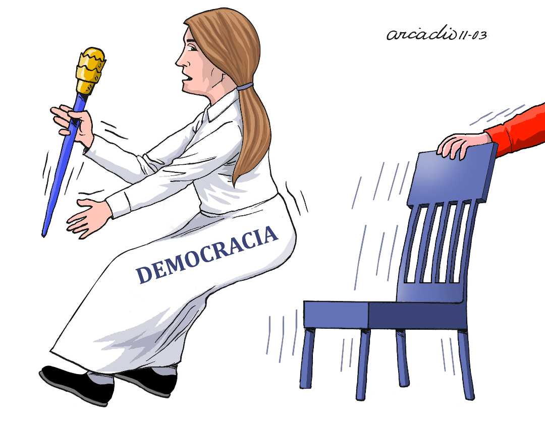 Democracy is in jeopardy- Hoodie by Arcadio Esquivel