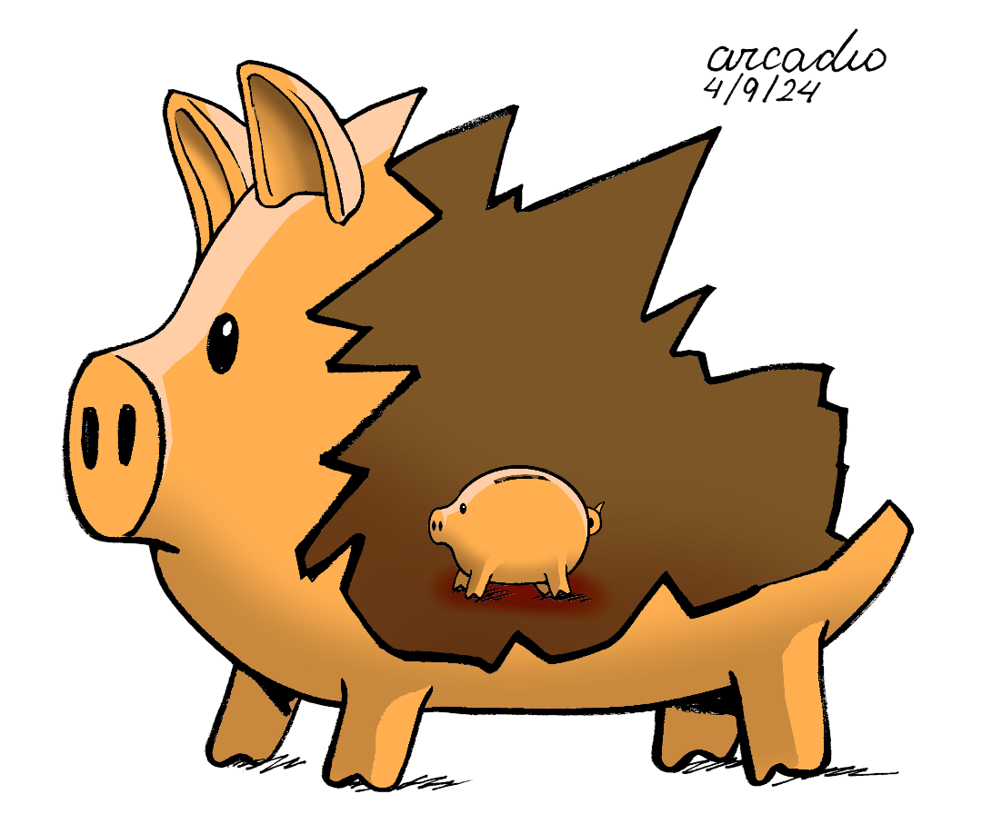 Broken Pig- T-Shirt by Arcadio Esquivel