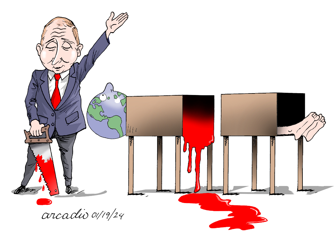 Putin & Earth - T-shirt by Arcadio Esquivel